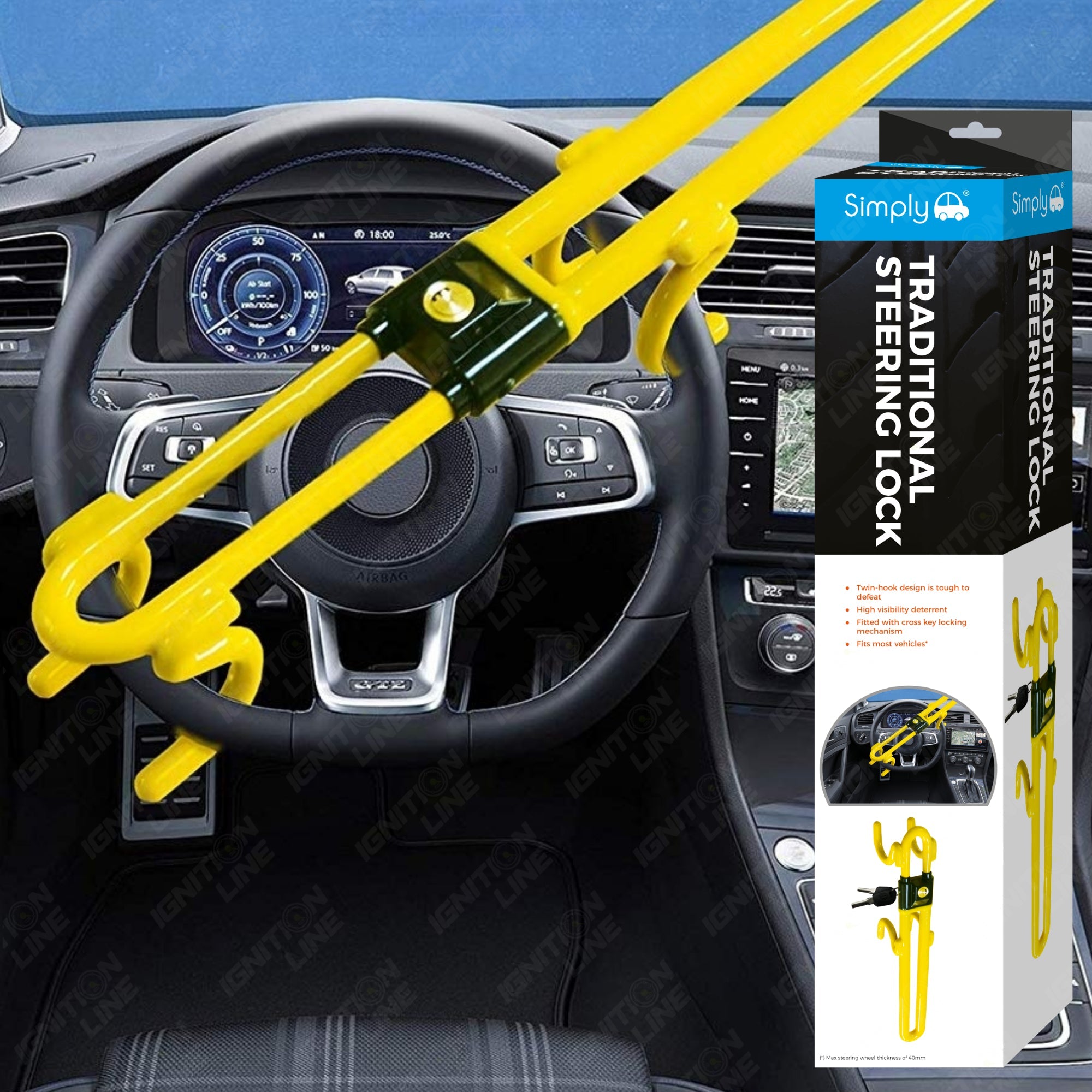 Streetwize double hook steering wheel lock discount