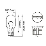 Bosch 955 W16W 12V 16W Pure Light Tail Light Bulbs (Twin Pack)