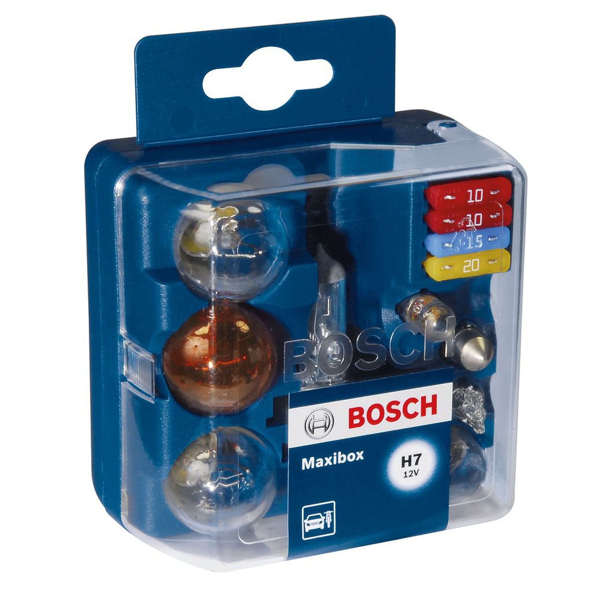 Bosch H7 12V replacement bulb kit, OEM-quality car headlight bulbs for reliable performance and improved road visibility"