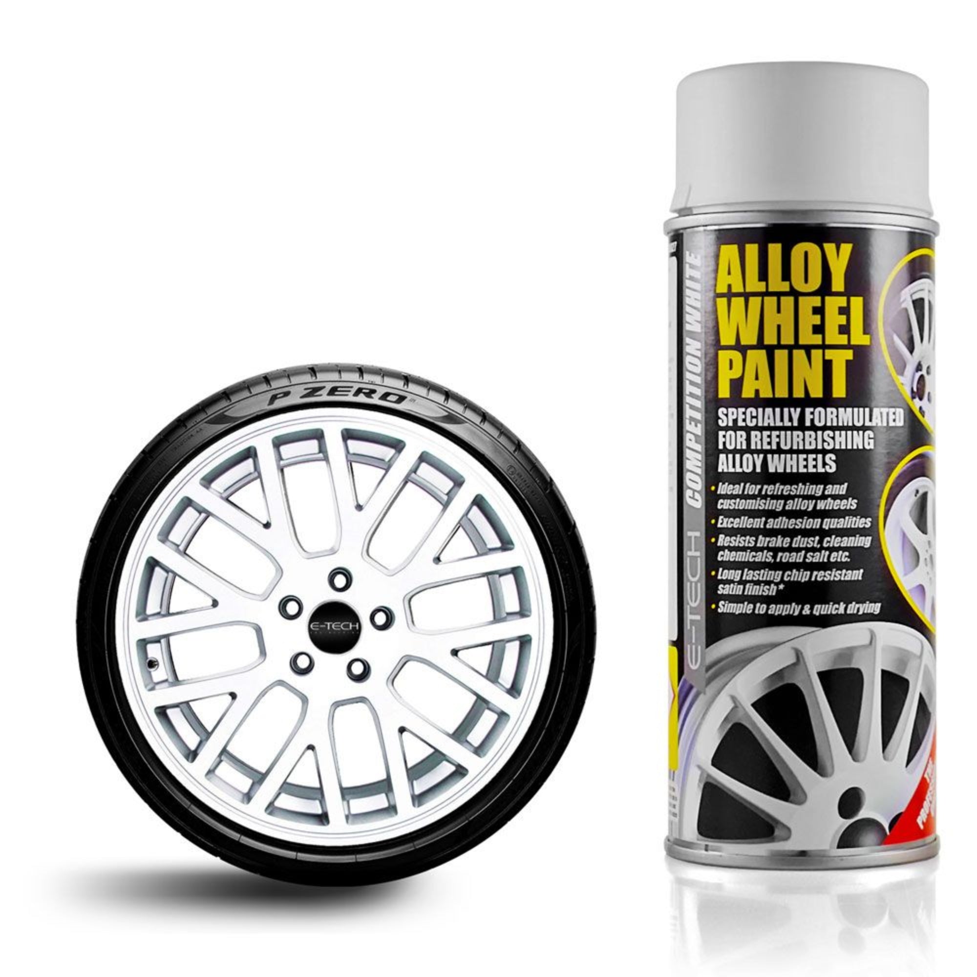 E-Tech Alloy Wheel Paint Competition White Aerosol 400ml