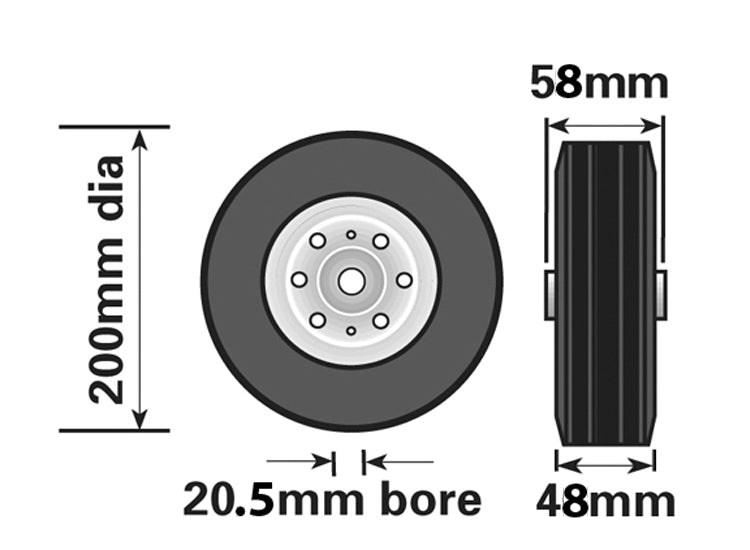 Maypole Spare Steel Wheel For Jockey Wheels 200Mm