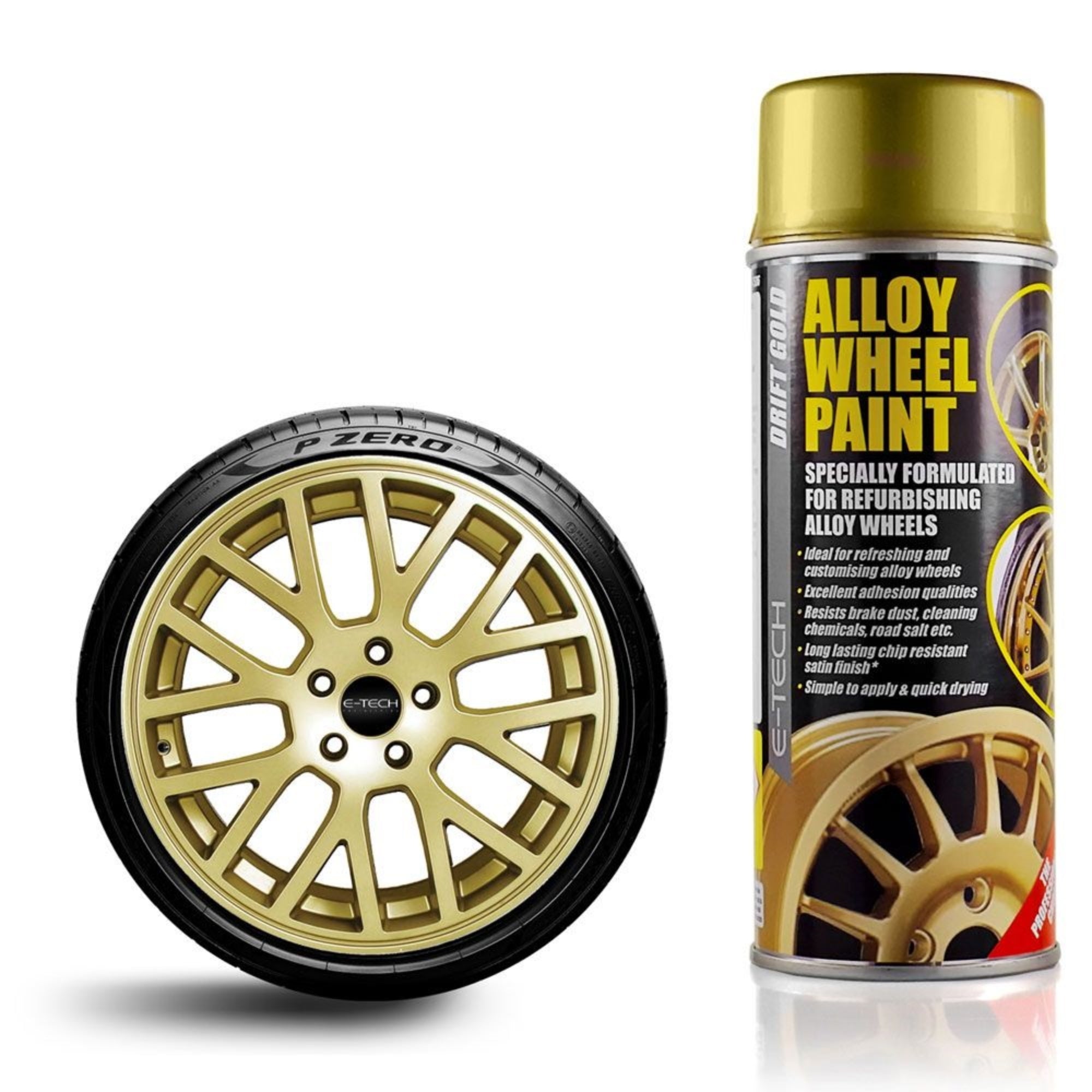 E-Tech Alloy Wheel Paint Drift Gold Aerosol 400ml