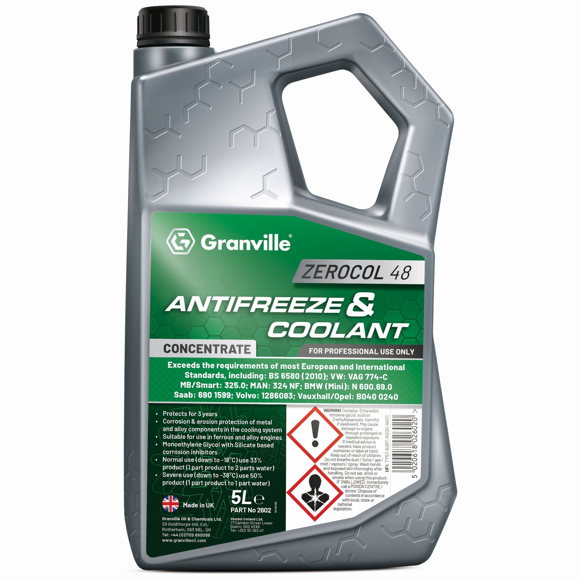 Granville Sub-Zero Green Antifreeze & Summer Coolant 5 Litre