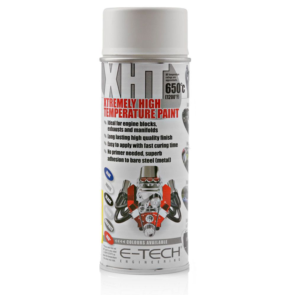 E-TECH XHT Paint White Rated to 650°C (1202°F) 400ml aerosol