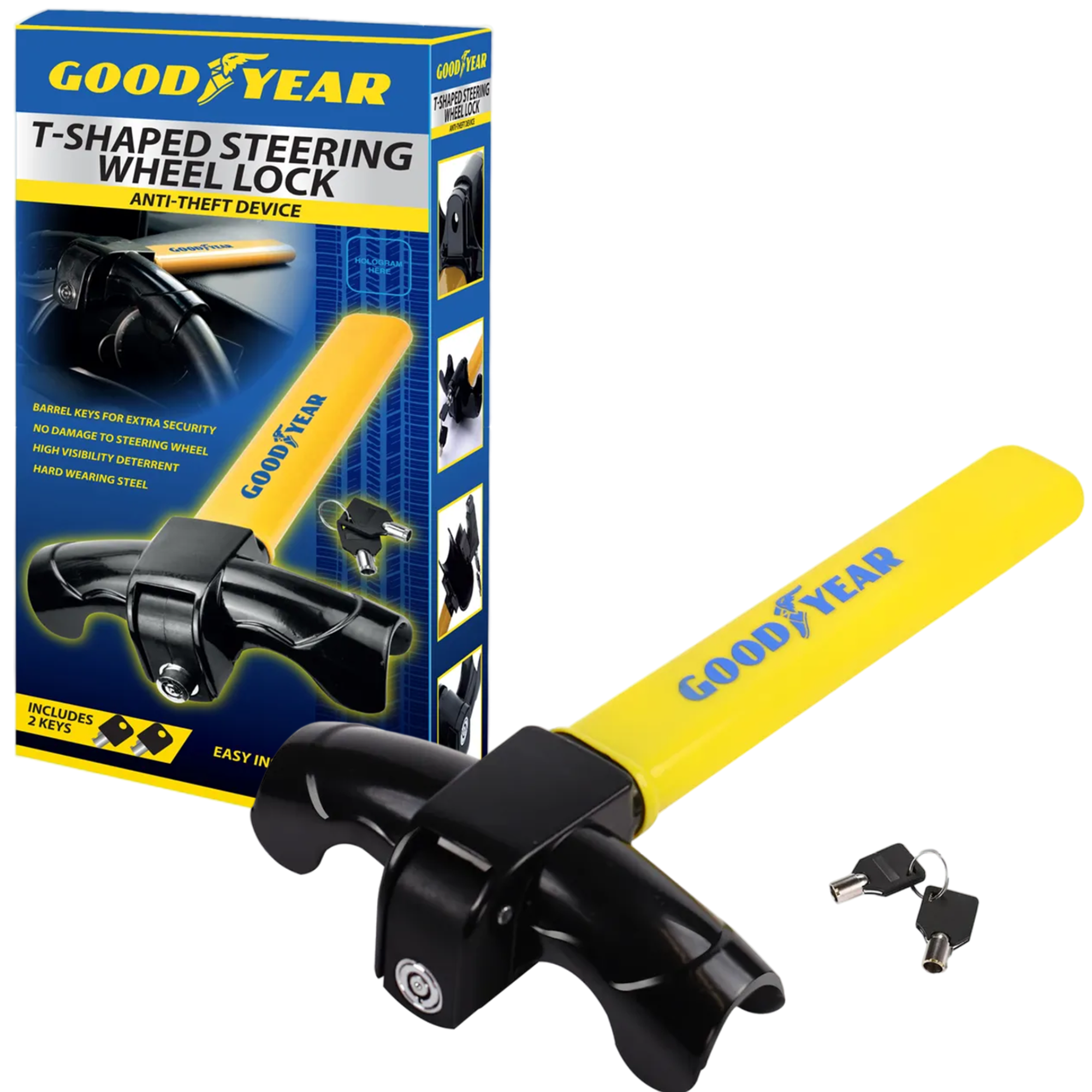 Goodyear T-Shape Steering Wheel Lock