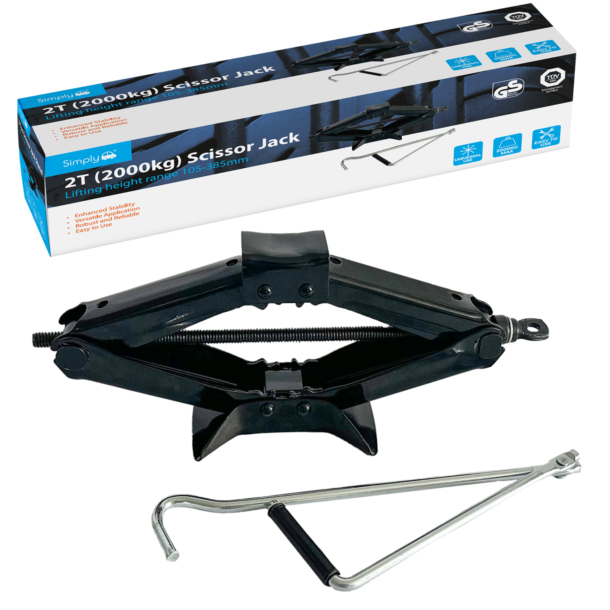 SIMPLY AUTO 2 Tonne Scissor Jack