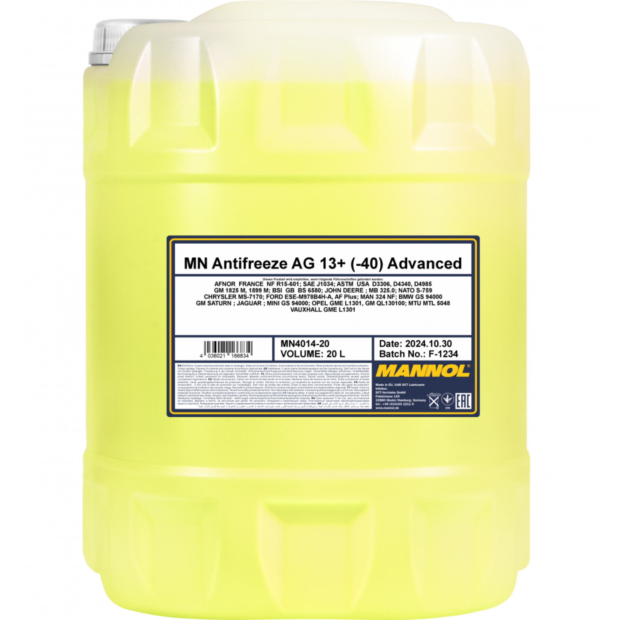 MANNOL Antifreeze AG13+ (-40 °C) Advanced 4014 20L
