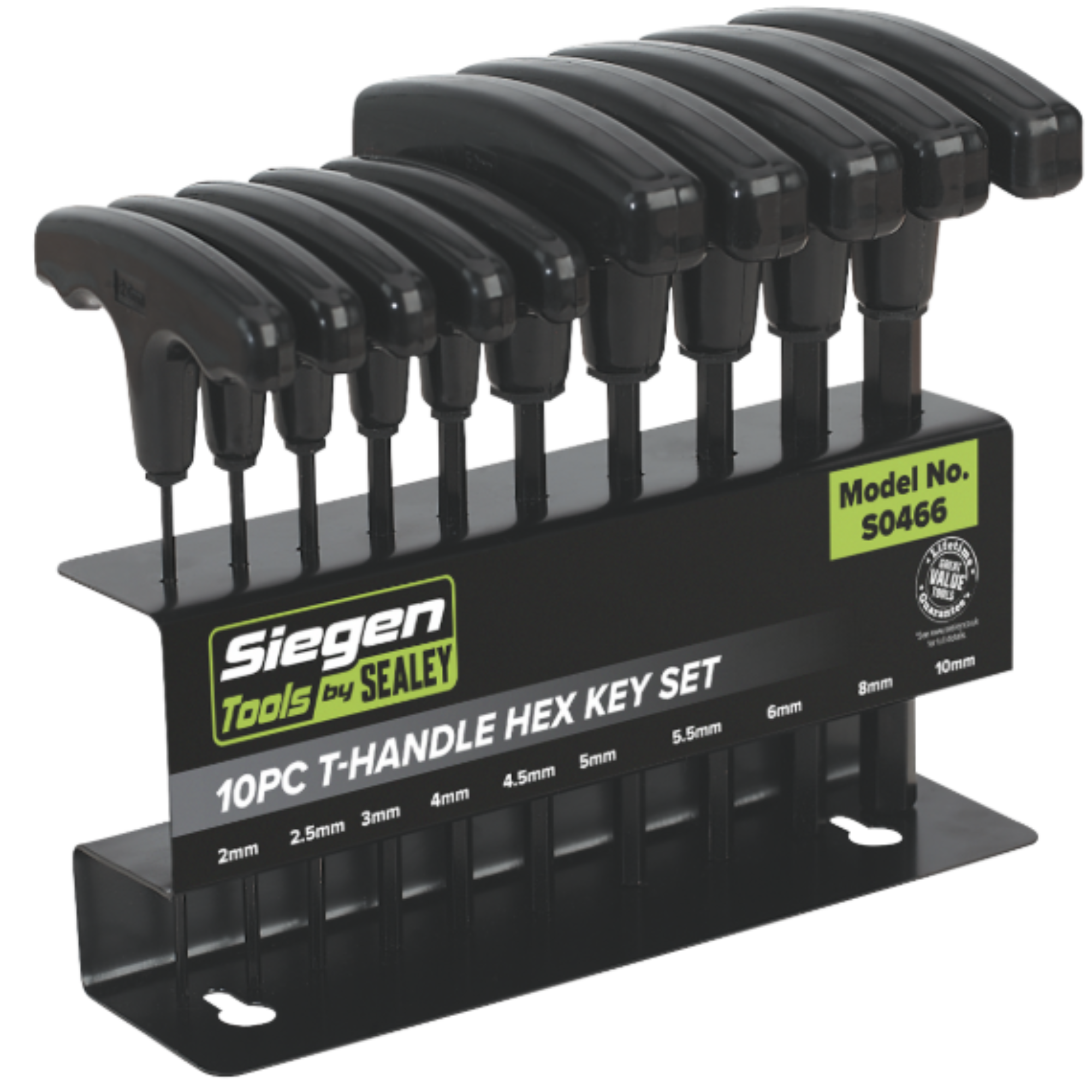 Siegen T-Handle Hex Key Set 10pc