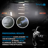 Simply Clear Lacquer Spray 500ml for car paint finishing and protection; clear gloss spray for DIY automotive and craft projects