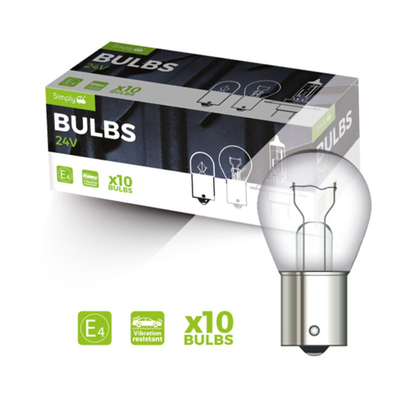 SIMPLY 241 P21W 24V 21W Truck Brake & Tail Light Bulb BA15s (Pack of 10)