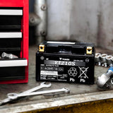 Yuasa 12V motorcycle battery, YTZ10S maintenance-free, high performance and reliable start.