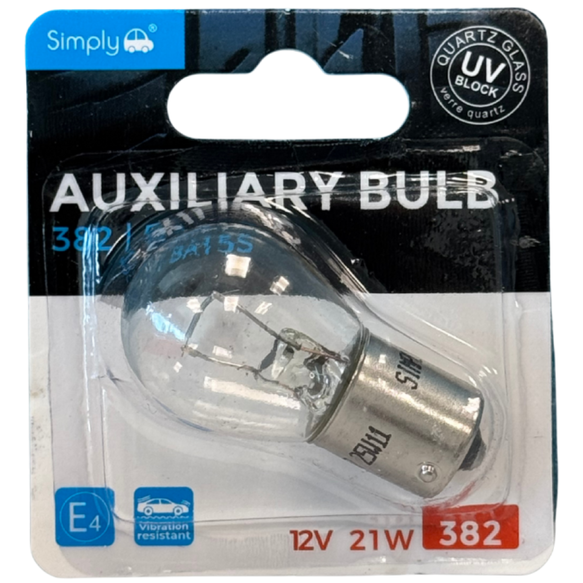 SIMPLY 382 P21W 12V 21W Car Brake Light Bulb BA15S 