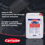 Carlube AdBlue 10L, diesel exhaust fluid for modern diesel vehicles, reduces emissions.