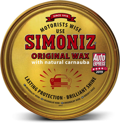 Simoniz car wax 150g, restores shine, protects paint finish.