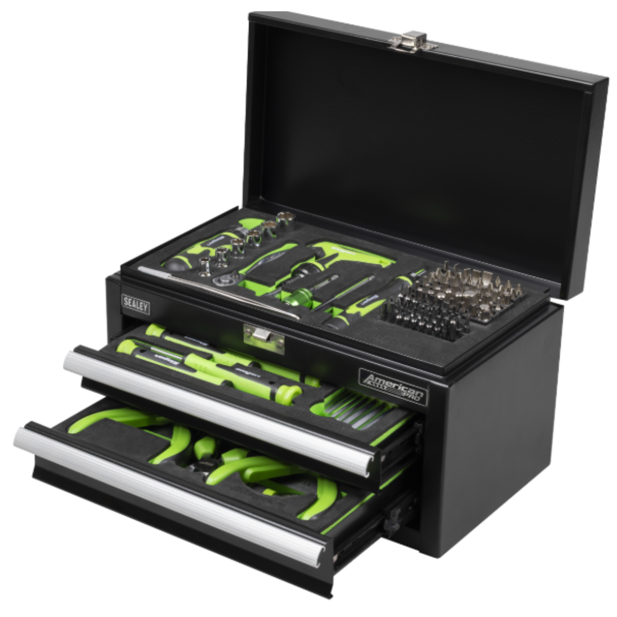 Siegen Mini Toolbox 2 Drawer with 111pc Tool Kit