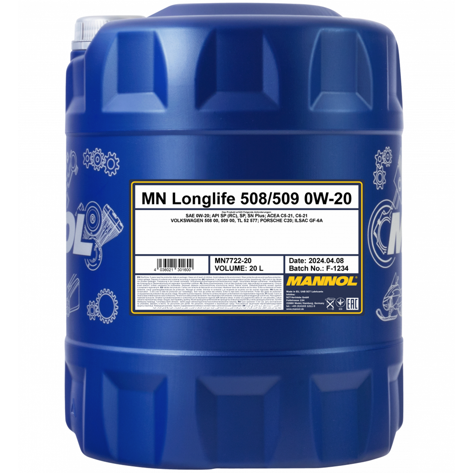 MANNOL Longlife 508/509 Engine Oil 0W-20 20L