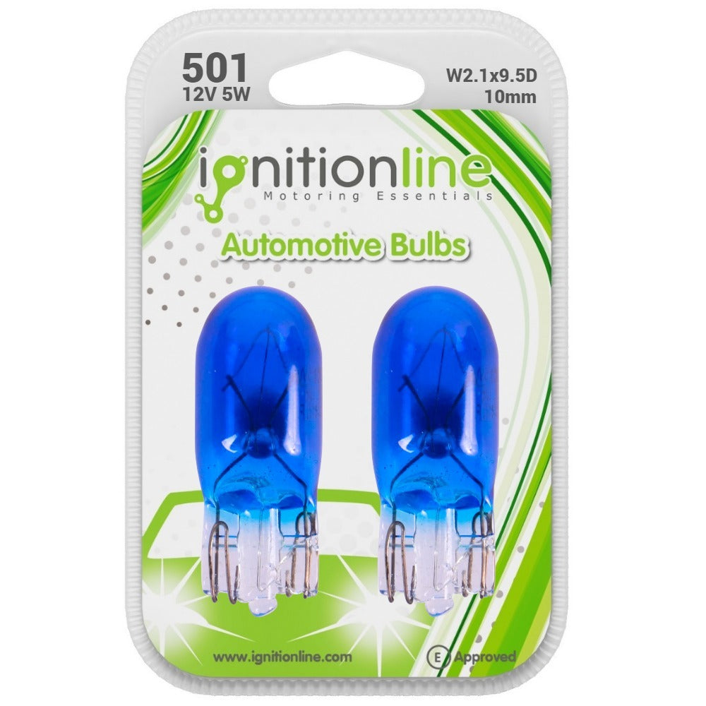 IgnitionLine 501 Drak Blue 12V 5W Wedge Bulbs (Twin Pack)