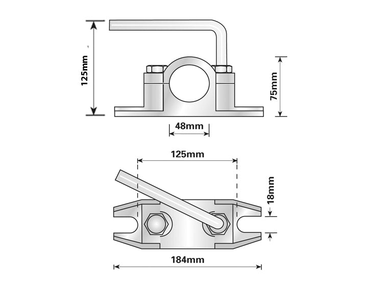 Maypole 48mm Cast Ribbed Clamp For MP9745/MP9744