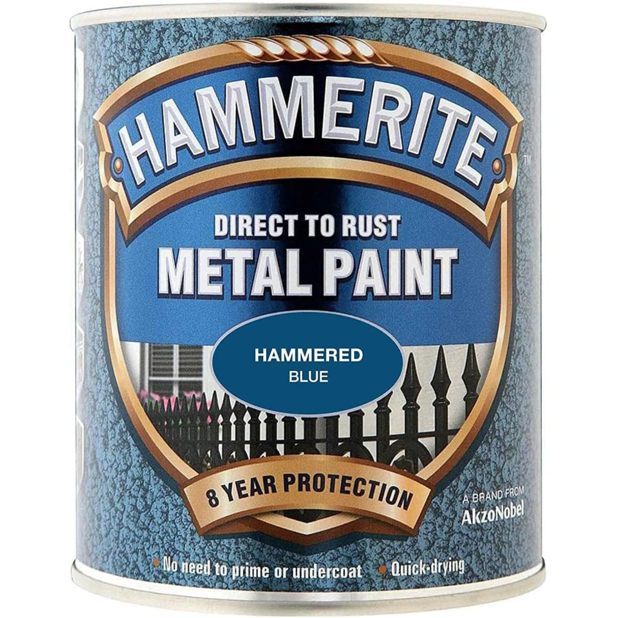 Hammerite Direct to Rust Metal Paint - Hammered Blue 750ml