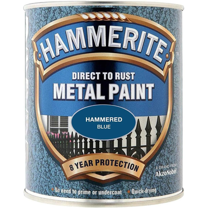 Hammerite Direct to Rust Metal Paint - Hammered Blue 750ml