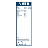 Bosch Aerotwin Rear Wiper Blade 14" (350mm) - A351H