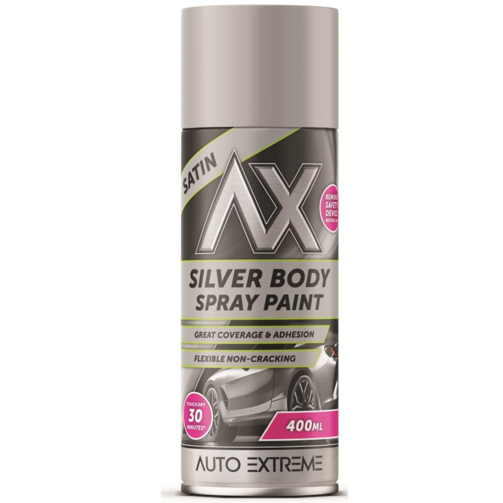 Auto Extreme Silver Body Satin Spray Paint 400ml