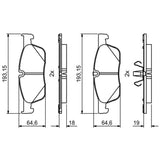 Bosch Brake Pad Set 0986494818 - BP1992