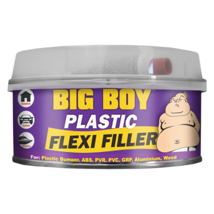 Big Boy Plastic Flexi Filler 600ml bottle, a plastic repair and filling solution designed for flexible surfaces, typically used for automotive or household plastic repairs, packaged in a medium-sized container.