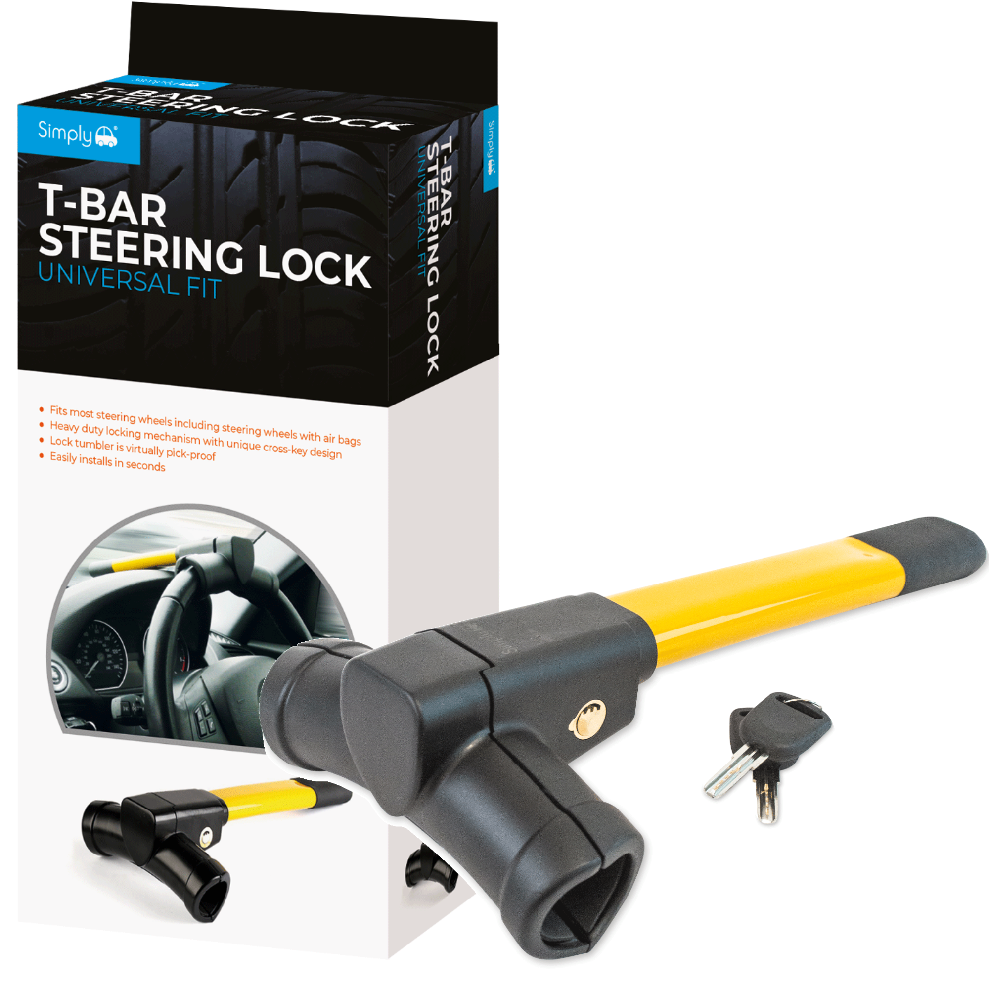 Simply T-Bar Steering Wheel Lock
