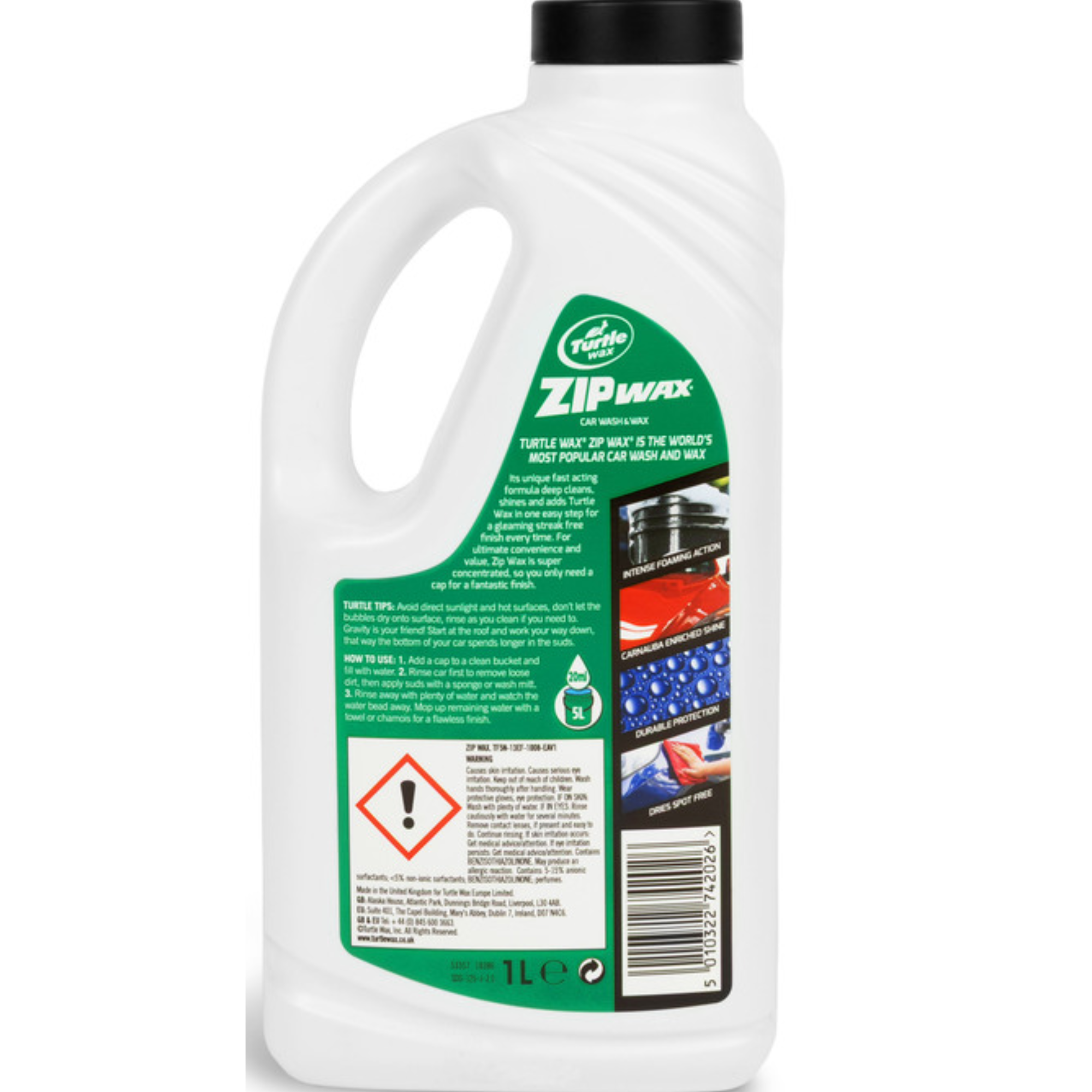 Turtle Wax Zip Wax Wash & Wax 500ml + 100% FREE