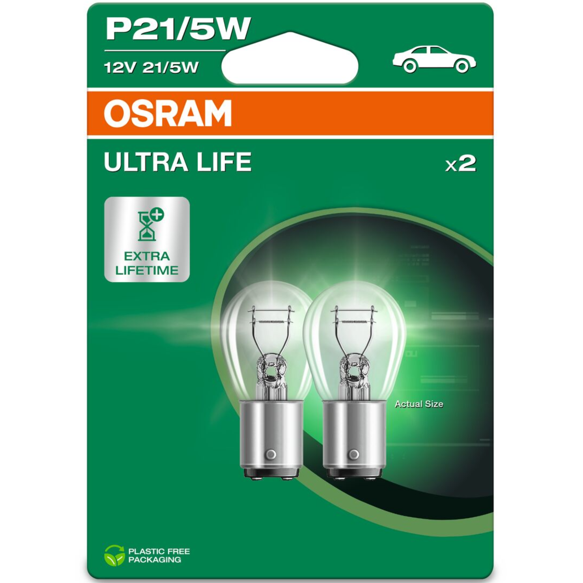 Osram 380 Ultra Life P21/5W Brake & Tail Light Bulbs (Twin Pack)