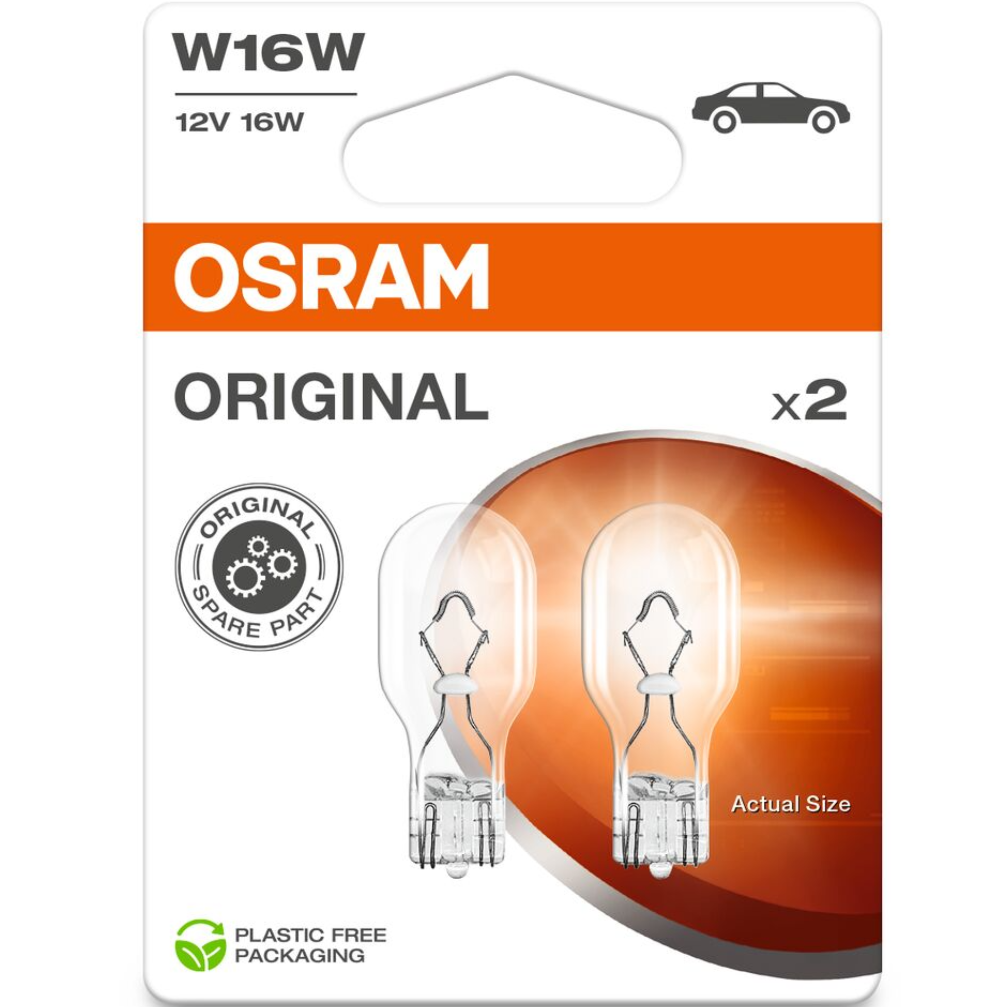 Osram Original W16W 955 Bulb Wedge Base (Twin Pack)
