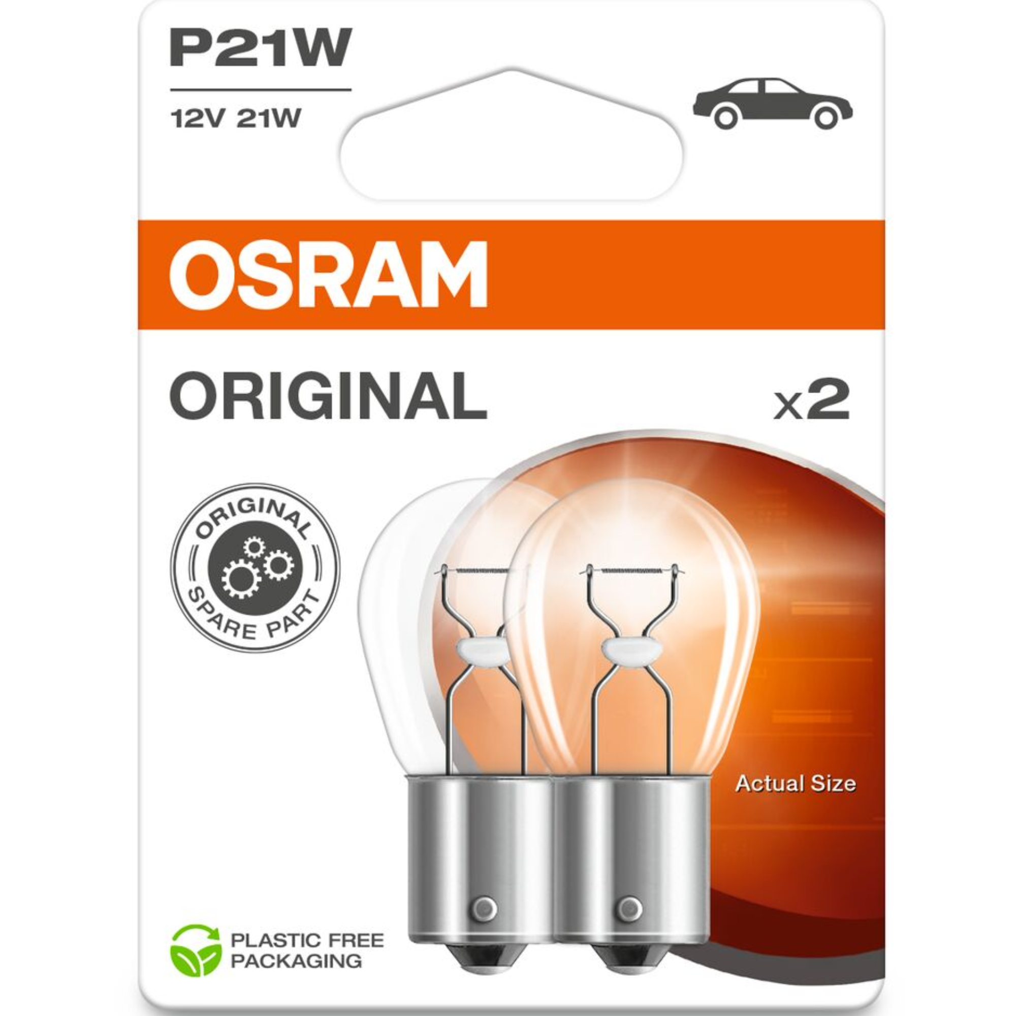 Osram 382 12V P21W Original Bayonet Bulbs Ba15S (Twin Blister)