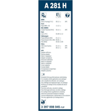 Bosch Aerotwin Flat Blade Rear 11" (280mm) - A281H