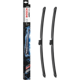 Bosch Aerotwin Flat Wiper Blade Set A844S, featuring two 22-inch (550 mm) frameless windshield wiper blades for aerodynamic, quiet performance and clear visibility in wet weather.