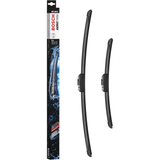 Bosch Aerotwin Flat Wiper Blade Set AR140S, 26-inch (650 mm) and 13-inch (340 mm) frameless windshield wipers with aerodynamic design and durable rubber blades for quiet, streak-free front window wiping