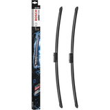 Bosch Aerotwin Multiclip Flat Wiper Blade Set AM469S, 26-inch (650 mm) and 16-inch (400 mm) frameless windshield wipers with Multiclip adapter system, aerodynamic design, and durable rubber blades for quiet, streak-free front window wiping