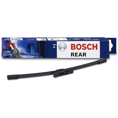 Bosch Aerotwin rear wiper blade, 10-inch (250mm), frameless aerodynamic rear windshield wiper for vehicles, model A252H.