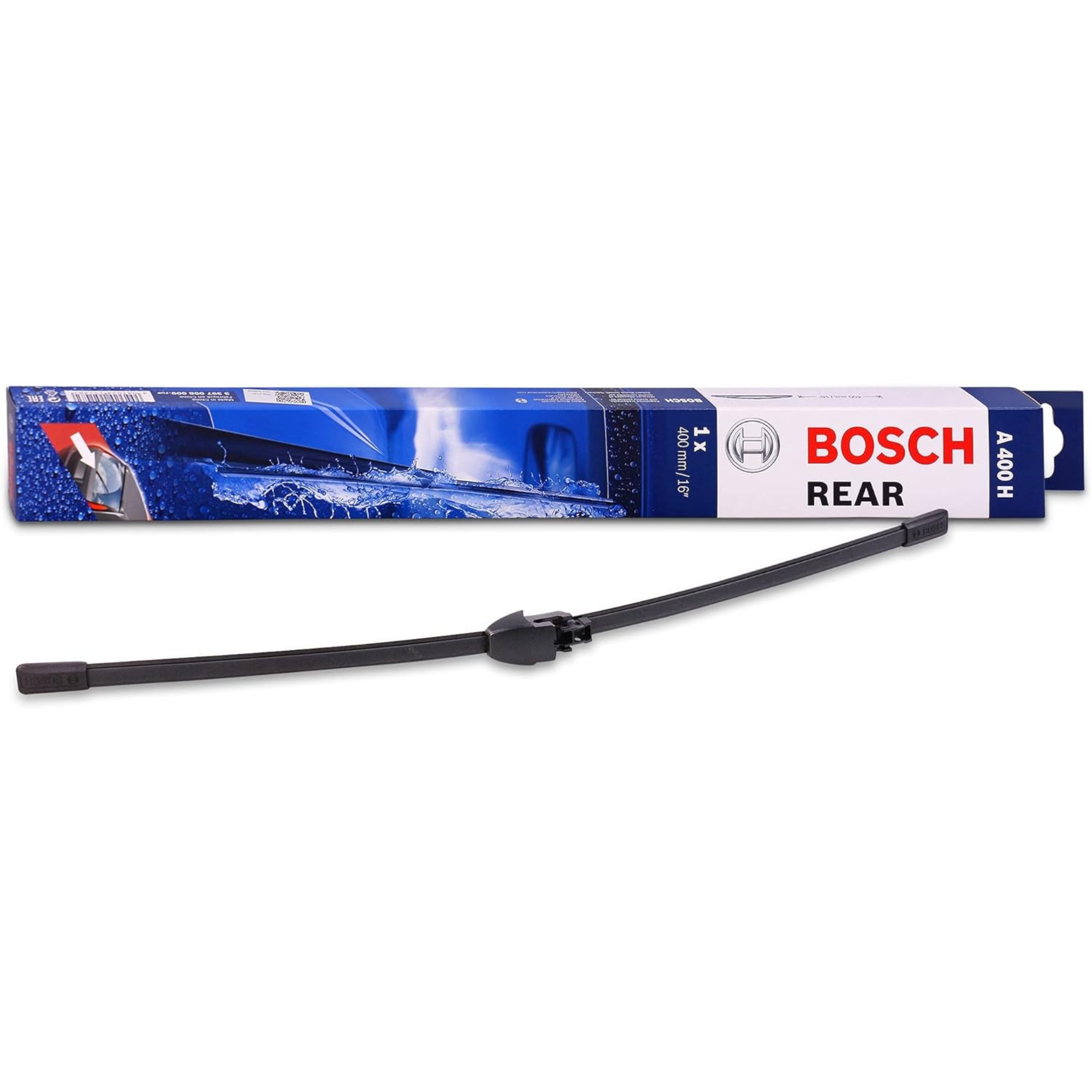 Bosch Aerotwin rear wiper blade, 16-inch (400mm), frameless aerodynamic rear windshield wiper for vehicles, model A400H