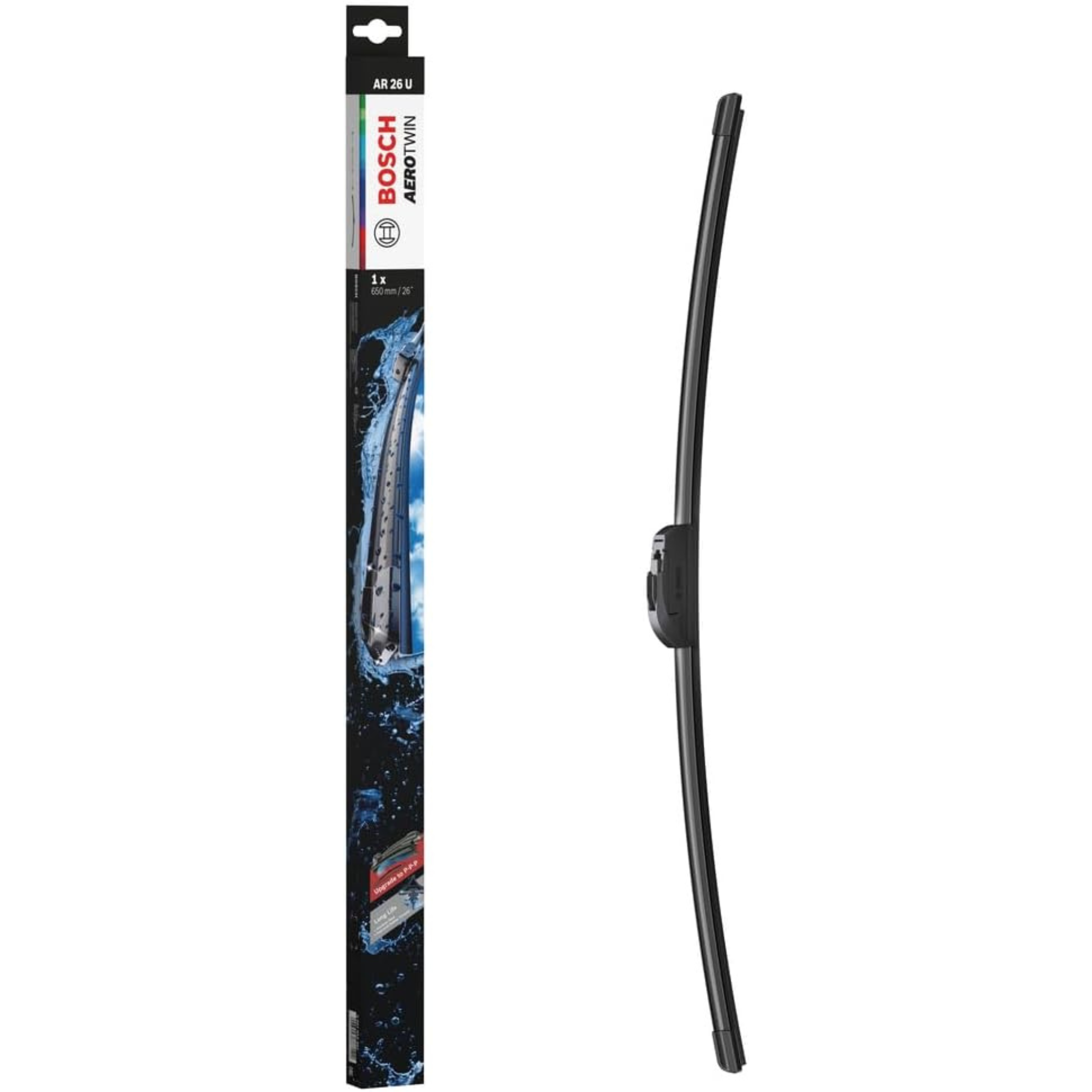 Bosch Aerotwin Rear Wiper Blade 26 inch (650mm), model AR26U, black, designed for rear windshield of cars