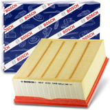 1457433046,S3046,Bosch air filter 1457433046 S3046, rectangular automotive engine air filter with pleated paper element and black plastic frame