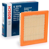 1457433273,S3273,Bosch air filter 1457433273 S3273, rectangular automotive engine air filter with pleated paper element and black plastic frame