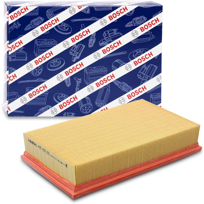 1457433331,S3331,Bosch air filter 1457433331 S3331, rectangular automotive engine air filter with pleated paper element and black plastic frame
