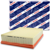 1457433747,S3747,Bosch air filter 1457433747 S3747, rectangular automotive engine air filter with pleated paper element and black plastic frame