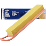 F026400050,S0050,Bosch air filter F026400050 S0050, rectangular automotive engine air filter with pleated paper element and black plastic frame