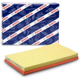 F026400122,S0122,Bosch air filter F026400122 S0122, rectangular automotive engine air filter with pleated paper element and black plastic frame