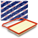 F026400285,S0285,Bosch air filter F026400285 S0285, rectangular automotive engine air filter with pleated paper element and black plastic frame