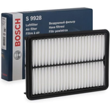 F026400347,S0347,Bosch air filter F026400347 S0347, rectangular automotive engine air filter with pleated paper element and black plastic frame