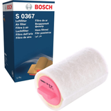 F026400367,S0367,Bosch air filter F026400367 S0367, rectangular automotive engine air filter with pleated paper element and black plastic frame