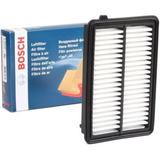 F026400439,S0439,Bosch air filter F026400439 S0439, rectangular automotive engine air filter with pleated paper element and black plastic frame